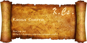 Kassa Cserne névjegykártya